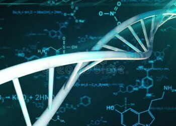 dna-double-helix-chemical-formulas-computer-generated-d-rendering-medical-research-background-rotation-184787276