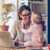 mother working from home with daughter