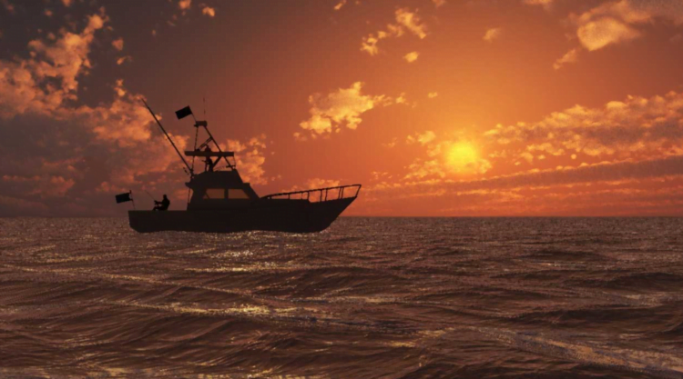 yacht fishing sunset1.1