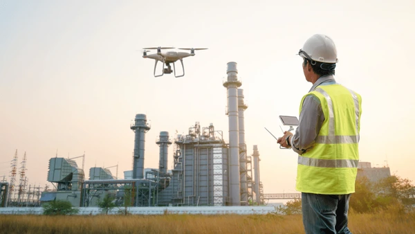 drone inspection operator inspecting construction 600nw 1178689927