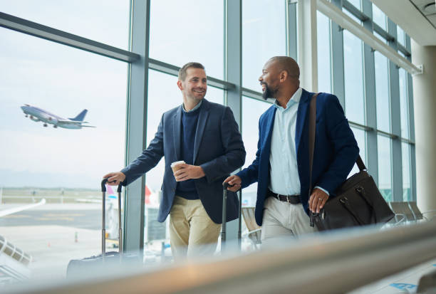 Two businessmen travelling